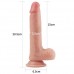 Фаллоимитатор на присоске с мошонкой Dual-Layered Liquid Silicone Nature Cock 21 см
