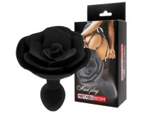 Черная анальная втулка Роза L