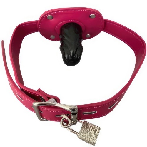 Кляп-фаллос на бордовом ремешке S Кляп-фаллос на бордовом ремешке S