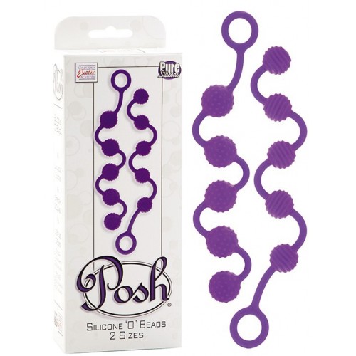 Набор длинных анальных цепочек с рельефными шариками Posh Silicone O Beads Набор длинных анальных цепочек с рельефными шариками Posh Silicone O Beads