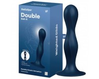 Фаллос Satisfyer Double Ball-R со смещенным центром тяжести синий 18 см
