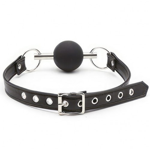 Черный кляп-шар из медицинского силикона Черный кляп-шар из медицинского силикона