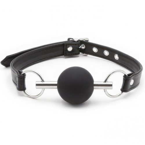 Черный кляп-шар из медицинского силикона Черный кляп-шар из медицинского силикона