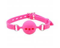 Дышащий кляп-шар из силикона Pink S