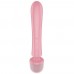 Двусторонний вибратор с клиторальным стимулятором Wand + Rabbit Satisfyer Triple Lover Pink