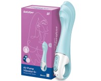 Расширяющийся смарт-вибратор с рельефной головкой Satisfyer Air Pump Vibrator 5+ голубой