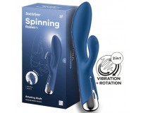 Вибратор для точки G с клиторальным стимулятором и ротацией Satisfyer Spinning Rabbit 1 Blue