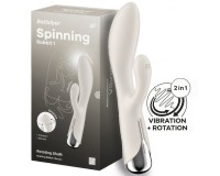 Вибратор для точки G с клиторальным стимулятором и ротацией Satisfyer Spinning Rabbit 1 Beige