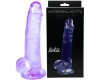Прозрачный фаллос с мошонкой Intergalactic Rocket Purple 19 см