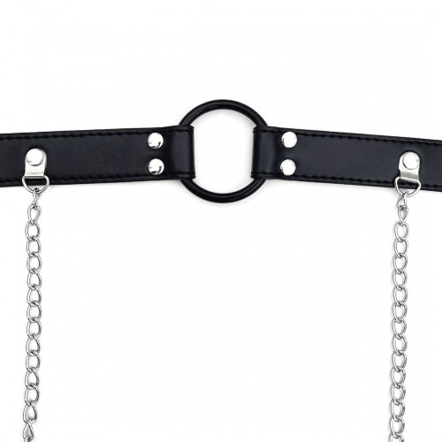 Черный кляп-кольцо с зажимами для сосков Черный кляп-кольцо с зажимами для сосков