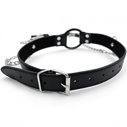 Черный кляп-кольцо с зажимами для сосков Черный кляп-кольцо с зажимами для сосков