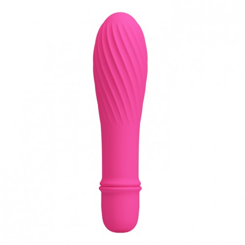 Классический мини-вибратор с ребристой поверхностью Pretty Love Solomon розовый Классический мини-вибратор с ребристой поверхностью Pretty Love Solomon розовый