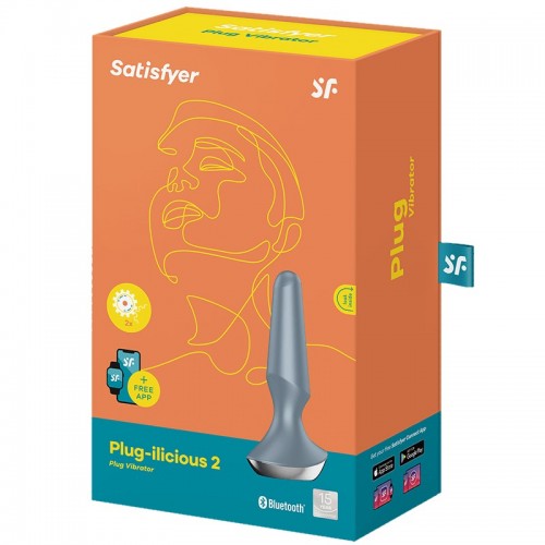 Анальный смарт-стимулятор с вибрацией Satisfyer Plug-ilicious 2 серый Анальный смарт-стимулятор с вибрацией Satisfyer Plug-ilicious 2 серый