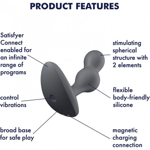 Анальный смарт-стимулятор с вибрацией Satisfyer Deep Diver Grey Анальный смарт-стимулятор с вибрацией Satisfyer Deep Diver Grey