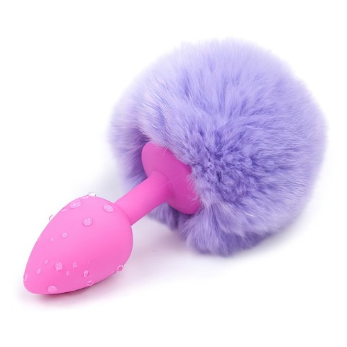 Силиконовая анальная пробка с сиреневым хвостиком Силиконовая анальная пробка с сиреневым хвостиком