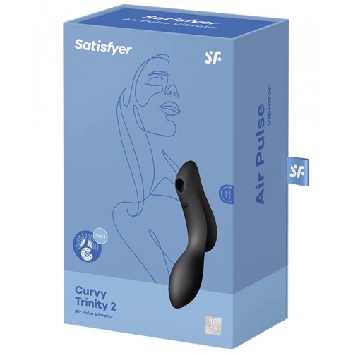Вакуумный вибростимулятор для клитора и точки G Satisfyer Curvy Trinity 2 черный Вакуумный вибростимулятор для клитора и точки G Satisfyer Curvy Trinity 2 черный