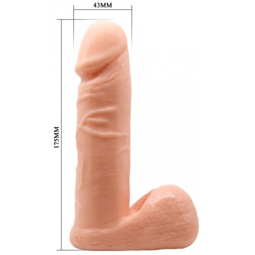 Реалистичный страпон с мошонкой и с удобными трусиками 18 см Реалистичный страпон с мошонкой и с удобными трусиками 18 см