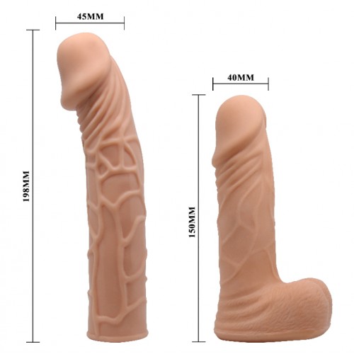 Набор из трусиков со штырьком и двумя рельефными насадками 20 см и 15 см Набор из трусиков со штырьком и двумя рельефными насадками 20 см и 15 см