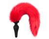 Силиконовая анальная втулка с красным хвостиком Furry Fox 46 см