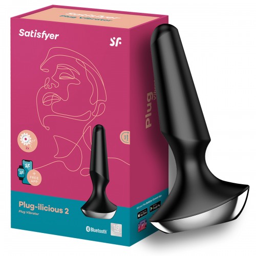 Анальный смарт-стимулятор с вибрацией Satisfyer Plug-ilicious 2 черный Анальный смарт-стимулятор с вибрацией Satisfyer Plug-ilicious 2 черный