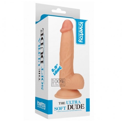 Реалистичный фаллос на присоске The Ultra Soft Dude 20 см Реалистичный фаллос на присоске The Ultra Soft Dude 20 см