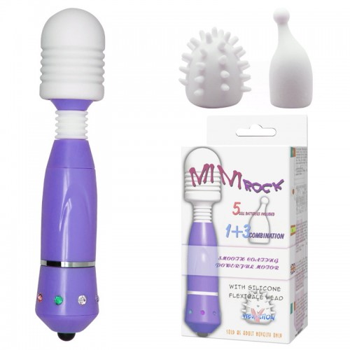 Массажёр Mini Rock с 2 насадками в комплекте Массажёр Mini Rock с 2 насадками в комплекте