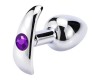 Анальная пробка из металла с фиолетовым камушком S