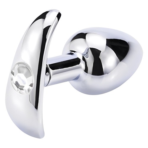 Анальная пробка из металла с прозрачным камушком L Анальная пробка из металла с прозрачным камушком L