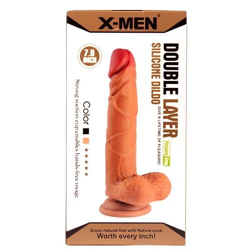 Реалистичный фаллоимитатор на присоске с мошонкой Double Layer Silicone Dildo 19 см Реалистичный фаллоимитатор на присоске с мошонкой Double Layer Silicone Dildo 19 см