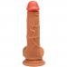 Реалистичный фаллоимитатор на присоске с мошонкой Double Layer Silicone Dildo 21 см