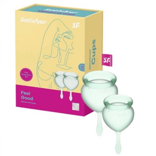 Набор менструальных чаш Satisfyer Feel Good салатовый Набор менструальных чаш Satisfyer Feel Good салатовый