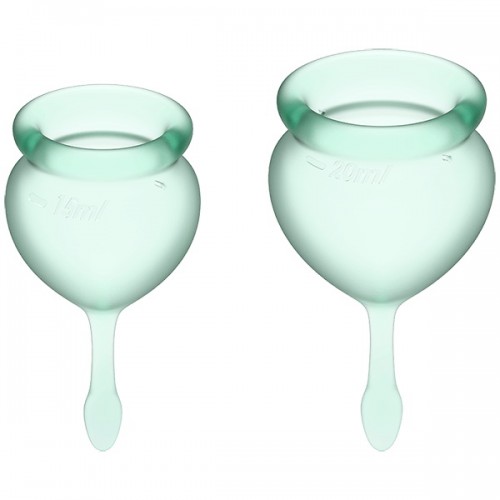 Набор менструальных чаш Satisfyer Feel Good салатовый Набор менструальных чаш Satisfyer Feel Good салатовый