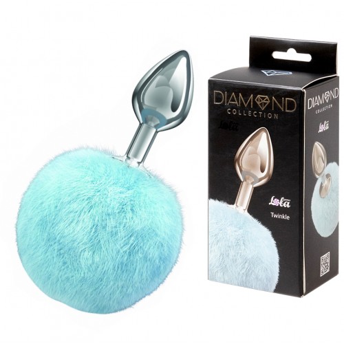 Анальная пробка с нежно-голубым хвостиком Diamond Twinkle Анальная пробка с нежно-голубым хвостиком Diamond Twinkle