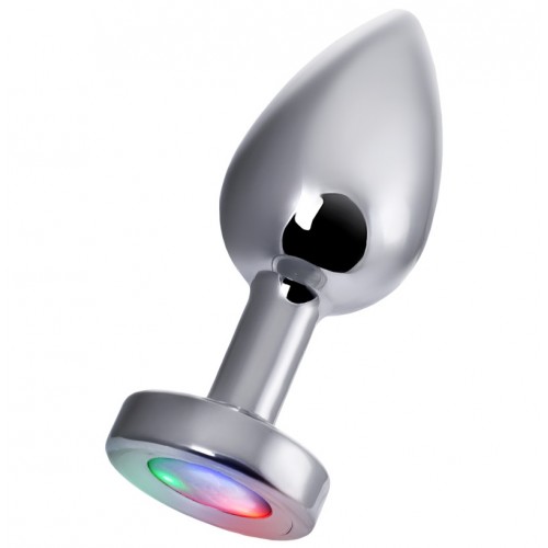 Металлическая анальная пробка Metal By Toyfa со светодиодами Металлическая анальная пробка Metal By Toyfa со светодиодами