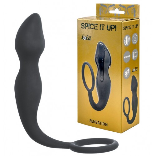 Анальная пробка с кольцом на пенис Spice it up Sensation Dark Grey Анальная пробка с кольцом на пенис Spice it up Sensation Dark Grey