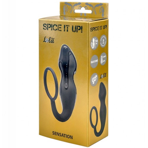Анальная пробка с кольцом на пенис Spice it up Sensation Dark Grey Анальная пробка с кольцом на пенис Spice it up Sensation Dark Grey