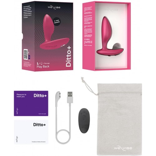 Анальная смарт-втулка с вибрацией We-Vibe Ditto Plus розовый Анальная смарт-втулка с вибрацией We-Vibe Ditto Plus розовый