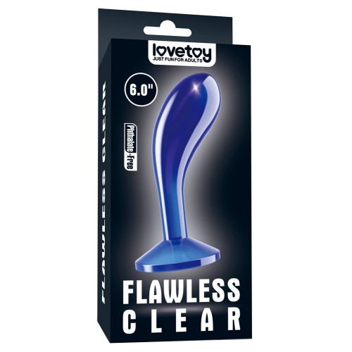 Стимулятор простаты Lovetoy Flawless Clear Prostate Plug синего цвета 15 см Стимулятор простаты Lovetoy Flawless Clear Prostate Plug синего цвета 15 см