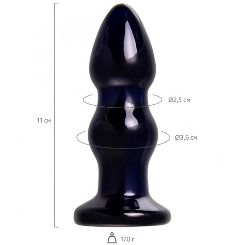 Анальная вибровтулка из стекла Sexus Glass синяя 11 см Анальная вибровтулка из стекла Sexus Glass синяя 11 см