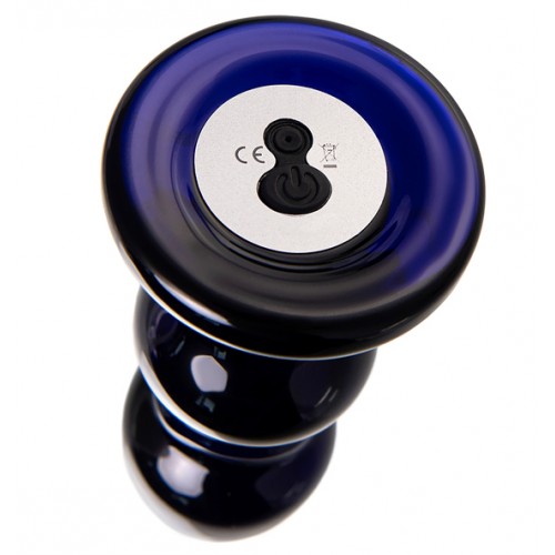 Анальная вибровтулка из стекла Sexus Glass синяя 11 см Анальная вибровтулка из стекла Sexus Glass синяя 11 см