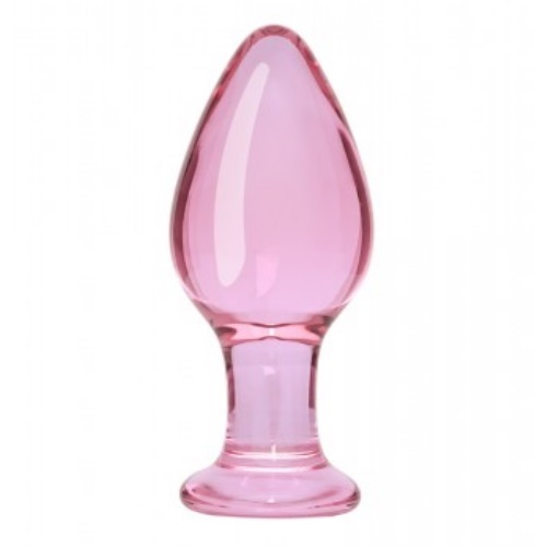 Розовая анальная пробка из стекла Розовая анальная пробка из стекла