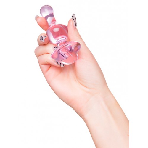 Cтеклянная анальная втулка Sexus Glass розового цвета 10 см Cтеклянная анальная втулка Sexus Glass розового цвета 10 см