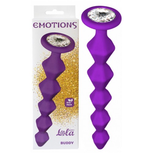 Анальная цепочка с кристаллом Emotions Buddy Purple Анальная цепочка с кристаллом Emotions Buddy Purple