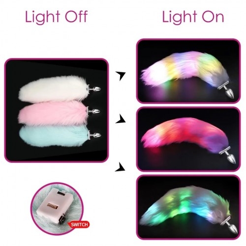 Втулка со светящимся хвостом и сменной пробкой с кристаллом 26 см Втулка со светящимся хвостом и сменной пробкой с кристаллом 26 см