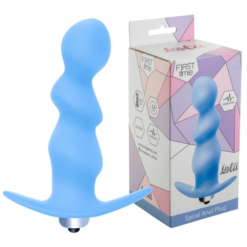 Анальная пробка с вибрацией Spiral Anal Plug Blue Анальная пробка с вибрацией Spiral Anal Plug Blue