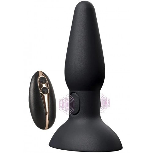 Вибровтулка с пульсацией в основании и дистанционным пультом управления Black Velvets Вибровтулка с пульсацией в основании и дистанционным пультом управления Black Velvets