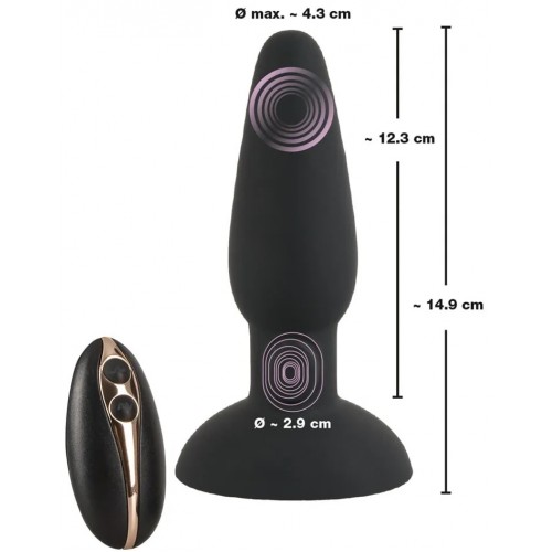 Вибровтулка с пульсацией в основании и дистанционным пультом управления Black Velvets Вибровтулка с пульсацией в основании и дистанционным пультом управления Black Velvets