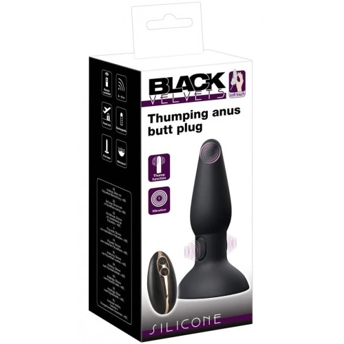 Вибровтулка с пульсацией в основании и дистанционным пультом управления Black Velvets Вибровтулка с пульсацией в основании и дистанционным пультом управления Black Velvets