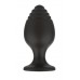 Черная рельефная силиконовая анальная пробка М Черная рельефная силиконовая анальная пробка М