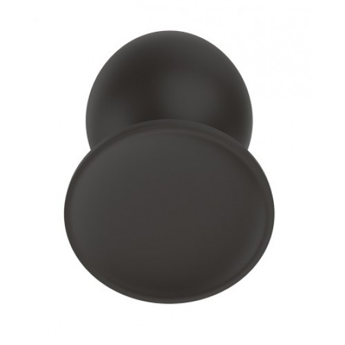 Черная рельефная силиконовая анальная пробка М Черная рельефная силиконовая анальная пробка М